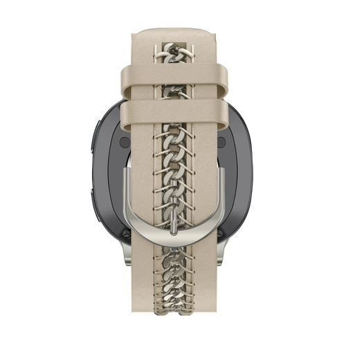 Bandz Samsung Galaxy Watch 8 - 40mm Leather Strap 'Chains' (Beige)