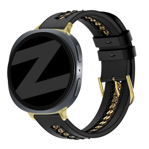 Bandz Samsung Galaxy Watch 8 - 44mm Lederarmband 'Chains' (Schwarz)