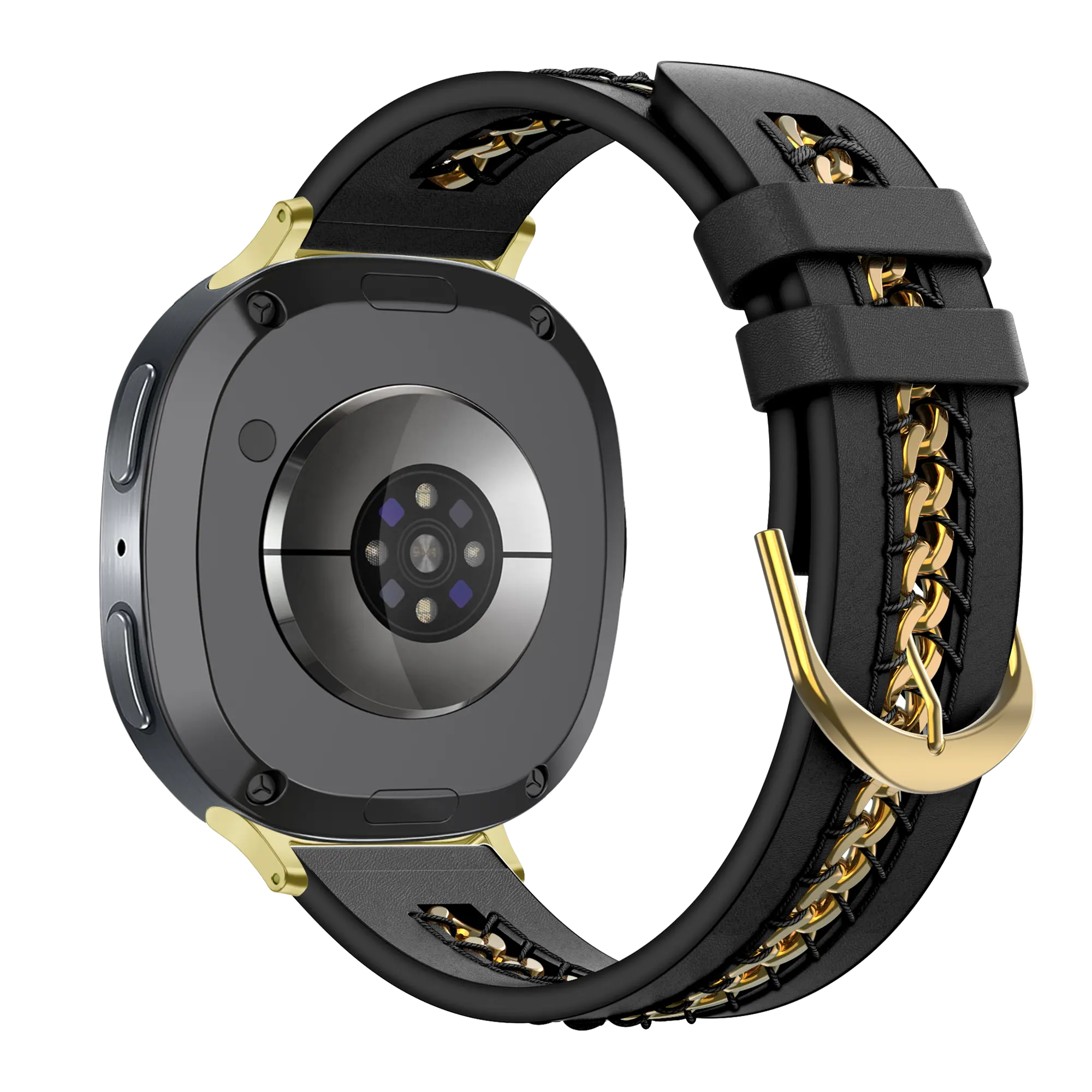 Bandz Samsung Galaxy Watch 8 - 44mm Lederarmband 'Chains' (Schwarz)