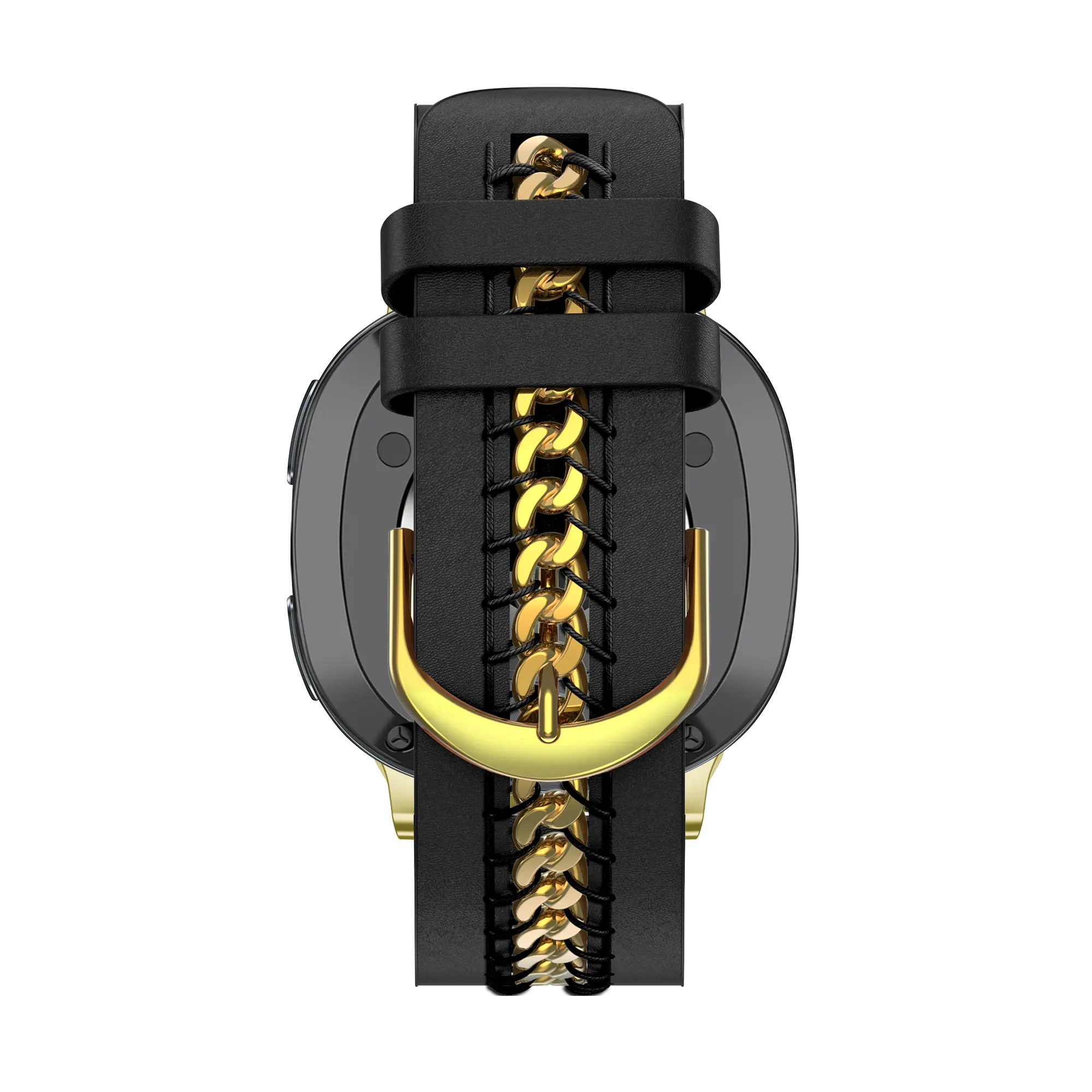 Bandz Samsung Galaxy Watch 8 Classic Leather Strap 'Chains' (Black)