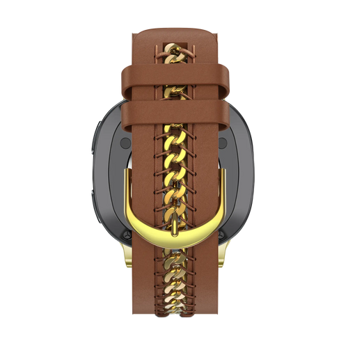 Bandz Samsung Galaxy Watch 8 Classic Lederarmband 'Chains' (Braun)