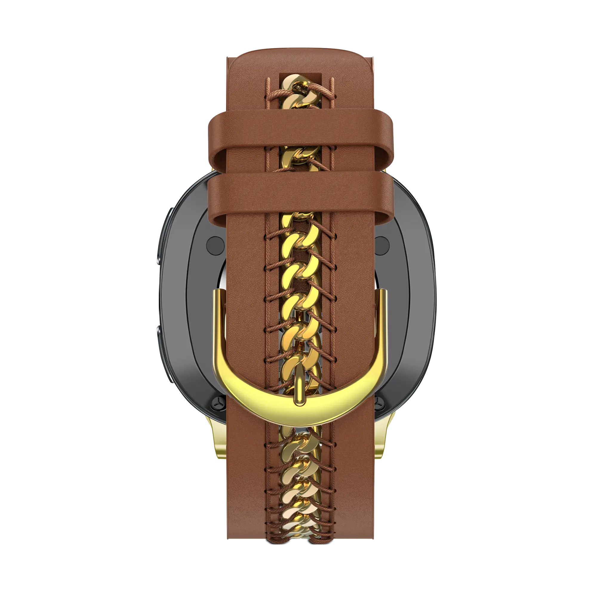 Bandz Samsung Galaxy Watch 8 Classic Lederarmband 'Chains' (Braun)