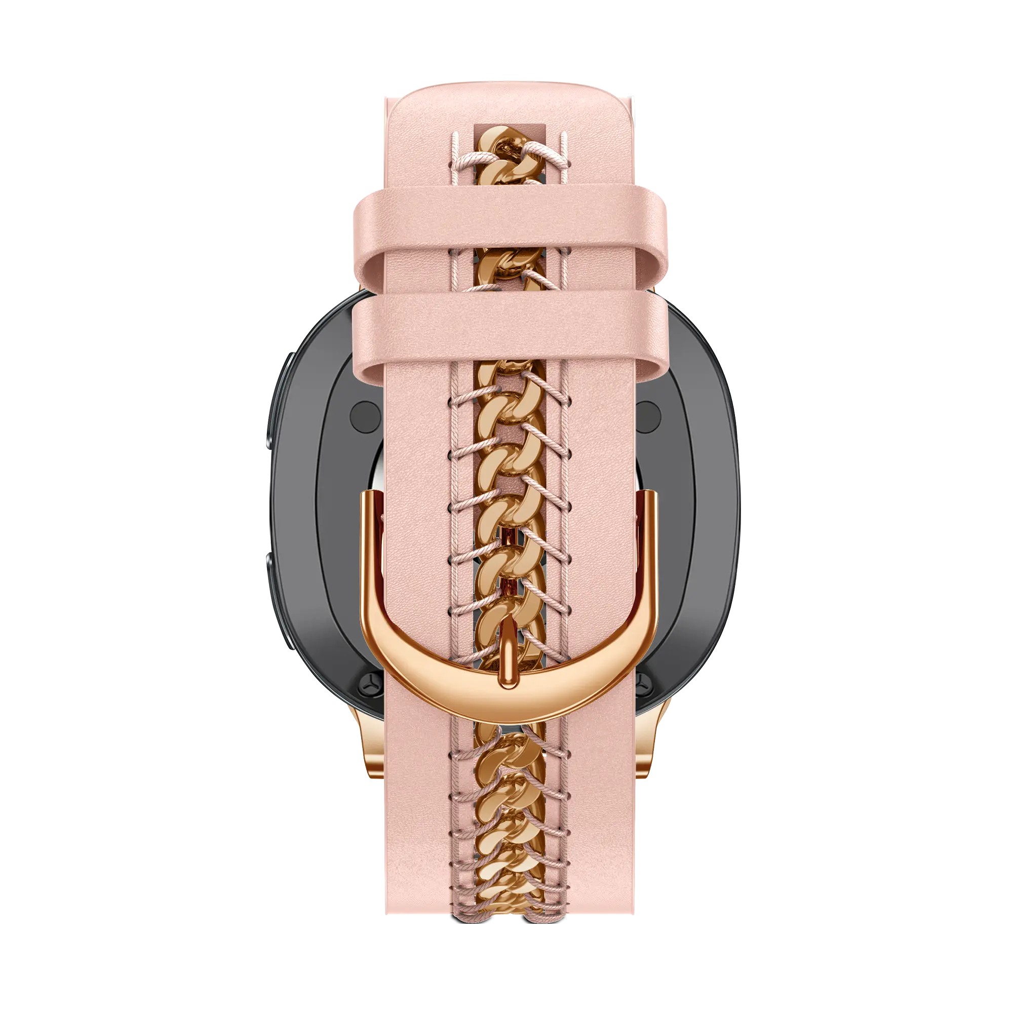 Bandz Samsung Galaxy Watch 8 Classic Leather Strap 'Chains' (Pink)