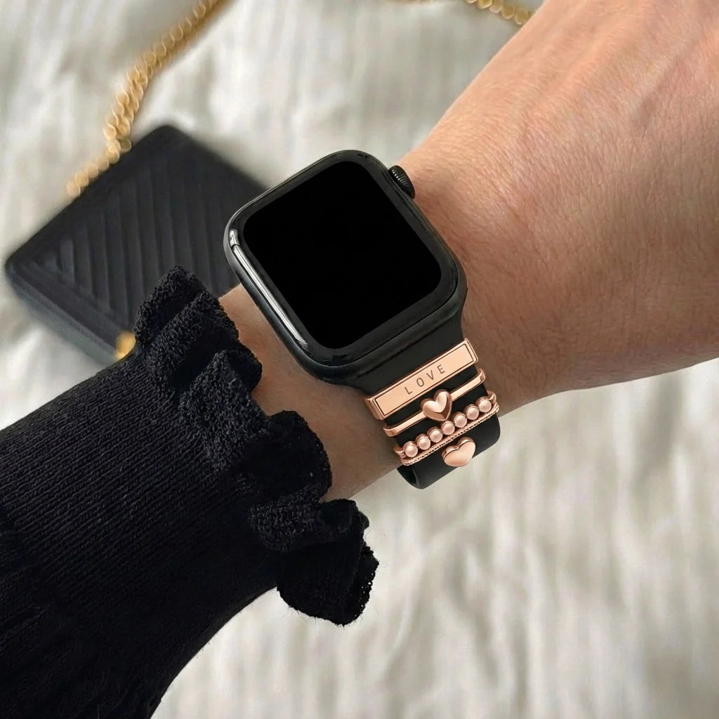 Watch Strap Charm - Hearts (Rose Gold)