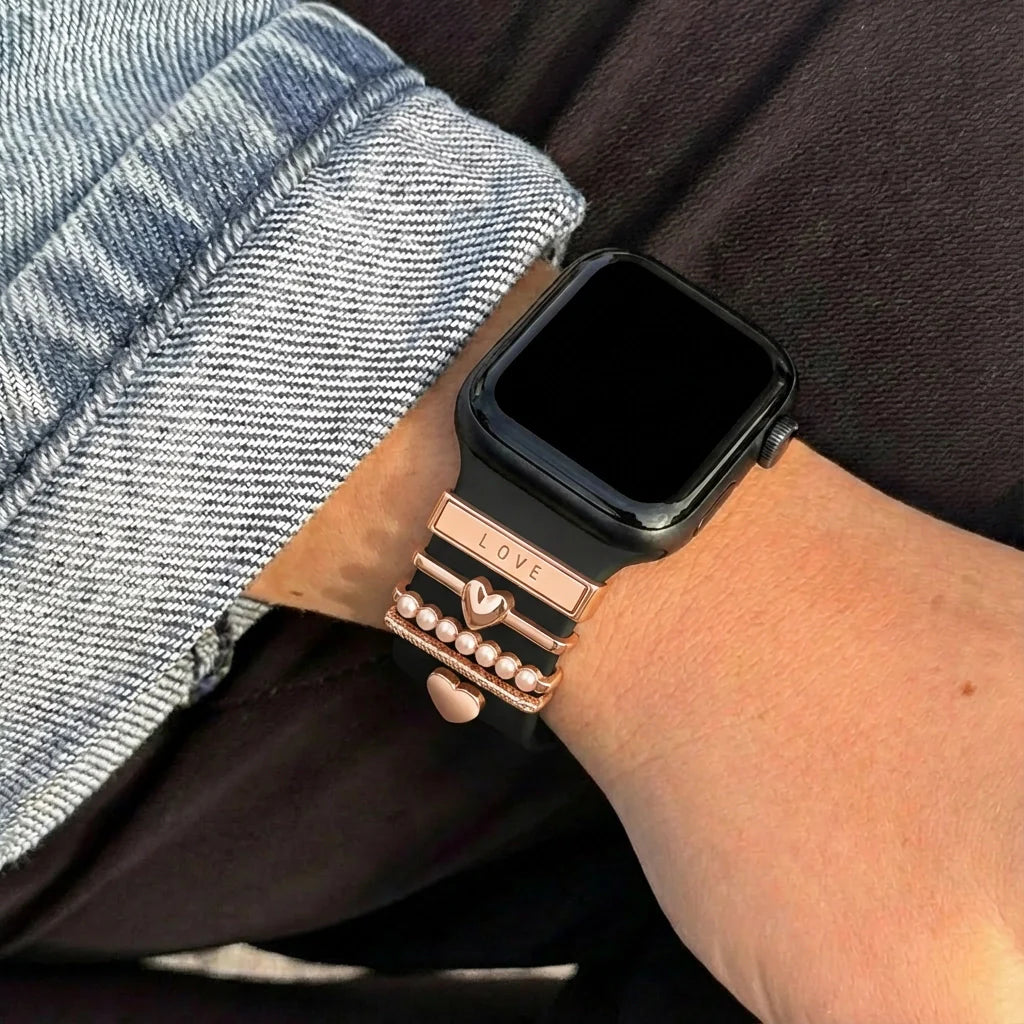 Watch Strap Charm - Hearts (Rose Gold)