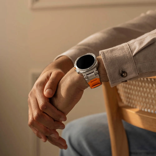 Samsung Galaxy Watch Ultra 'Explorer' TPU Armband (Orange mit Titan)