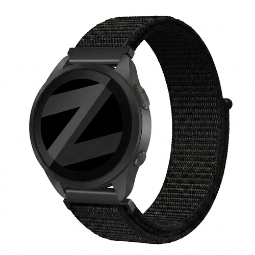 Bandz Garmin Forerunner 165 Nylon Loop Armband (Schwarz)