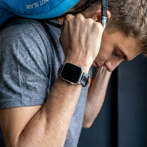 Apple Watch Slim Hybrid Lederarmband (Grau/Schwarz)