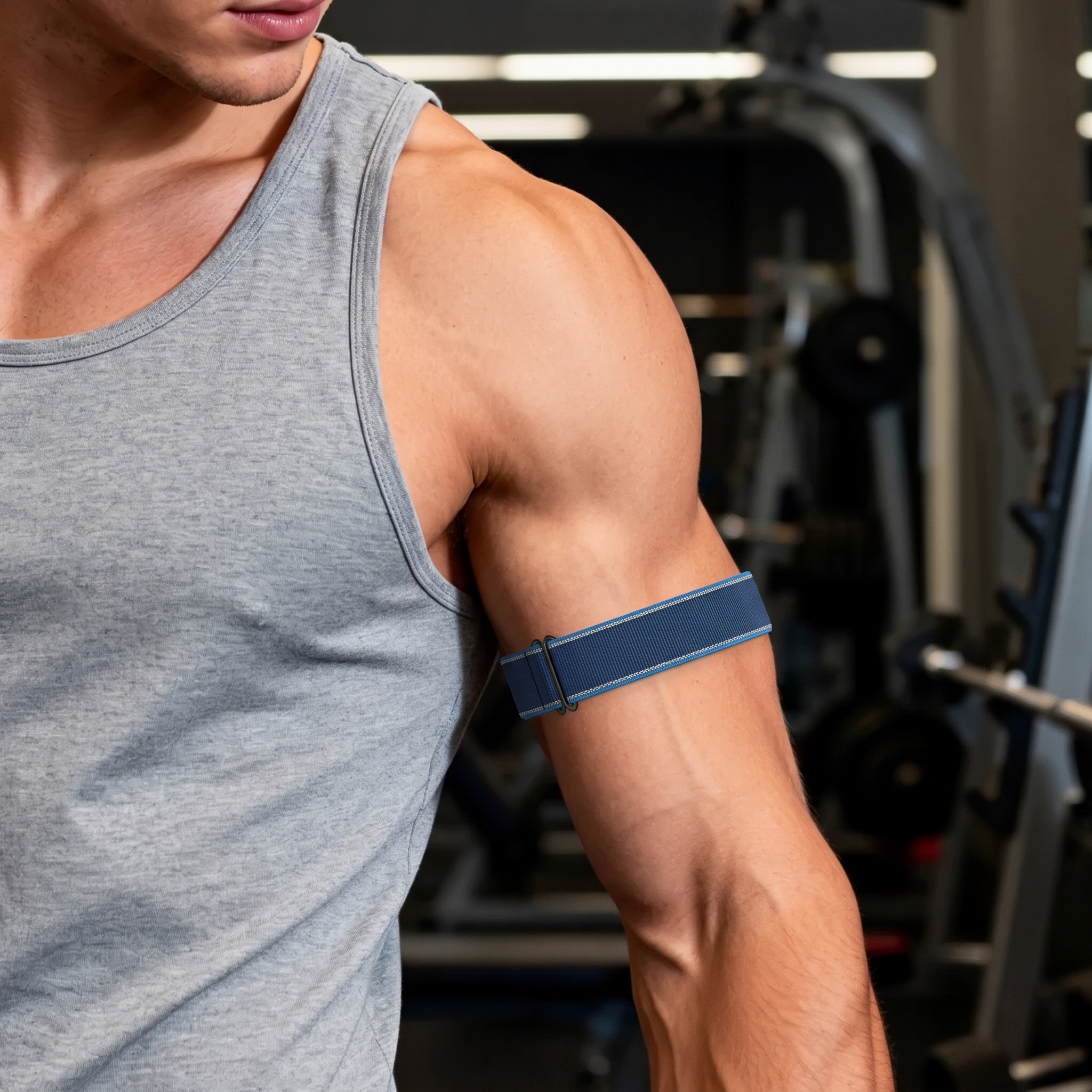 Bandz Garmin Cirqa Nylon Band für Biceps (Duo Blau)