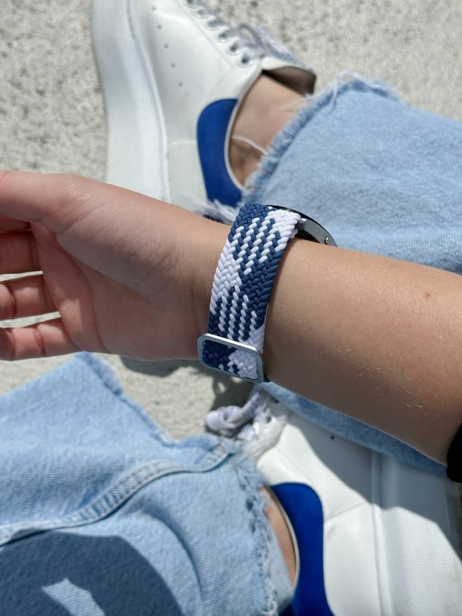 Redmi Watch 5 Active gewebtes Nylonarmband (Blau/Weiß)