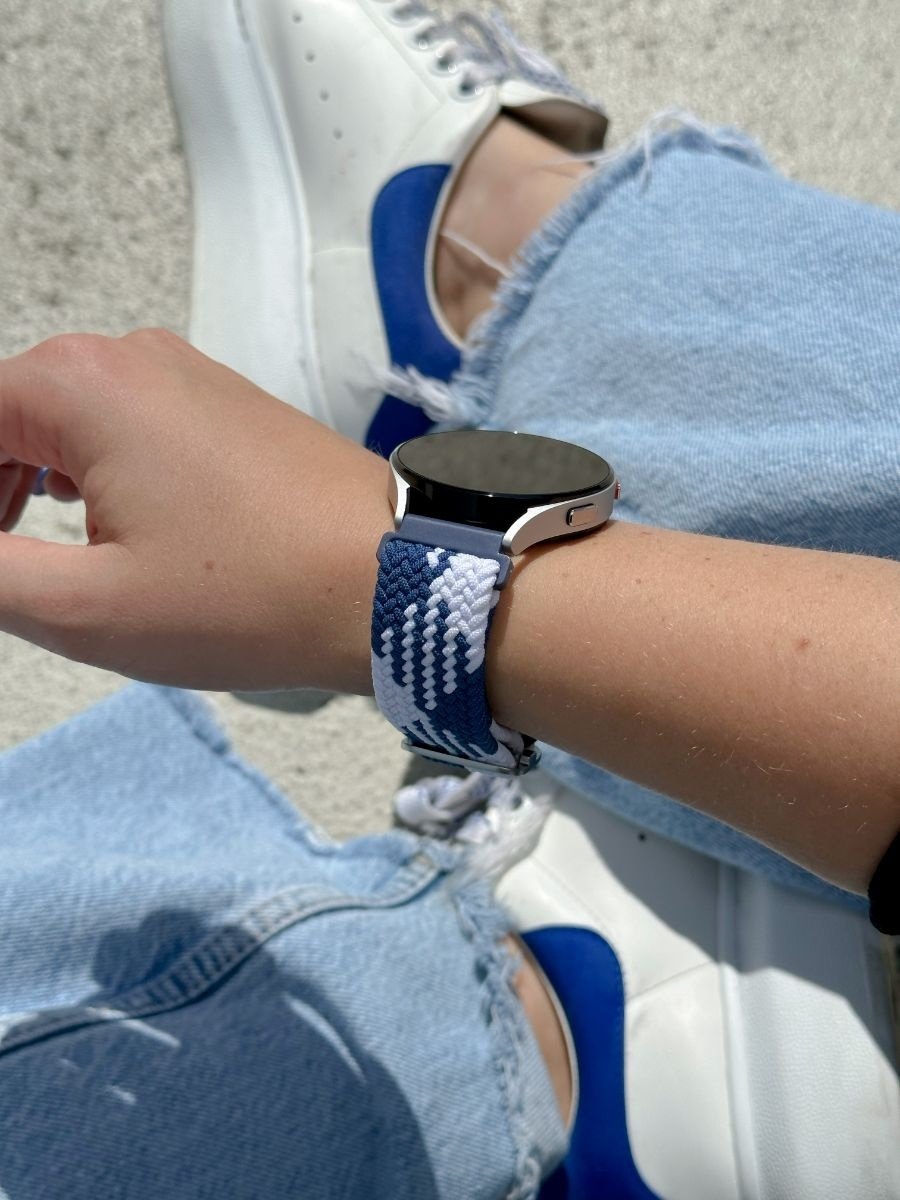 Redmi Watch 5 Active gewebtes Nylonarmband (Blau/Weiß)