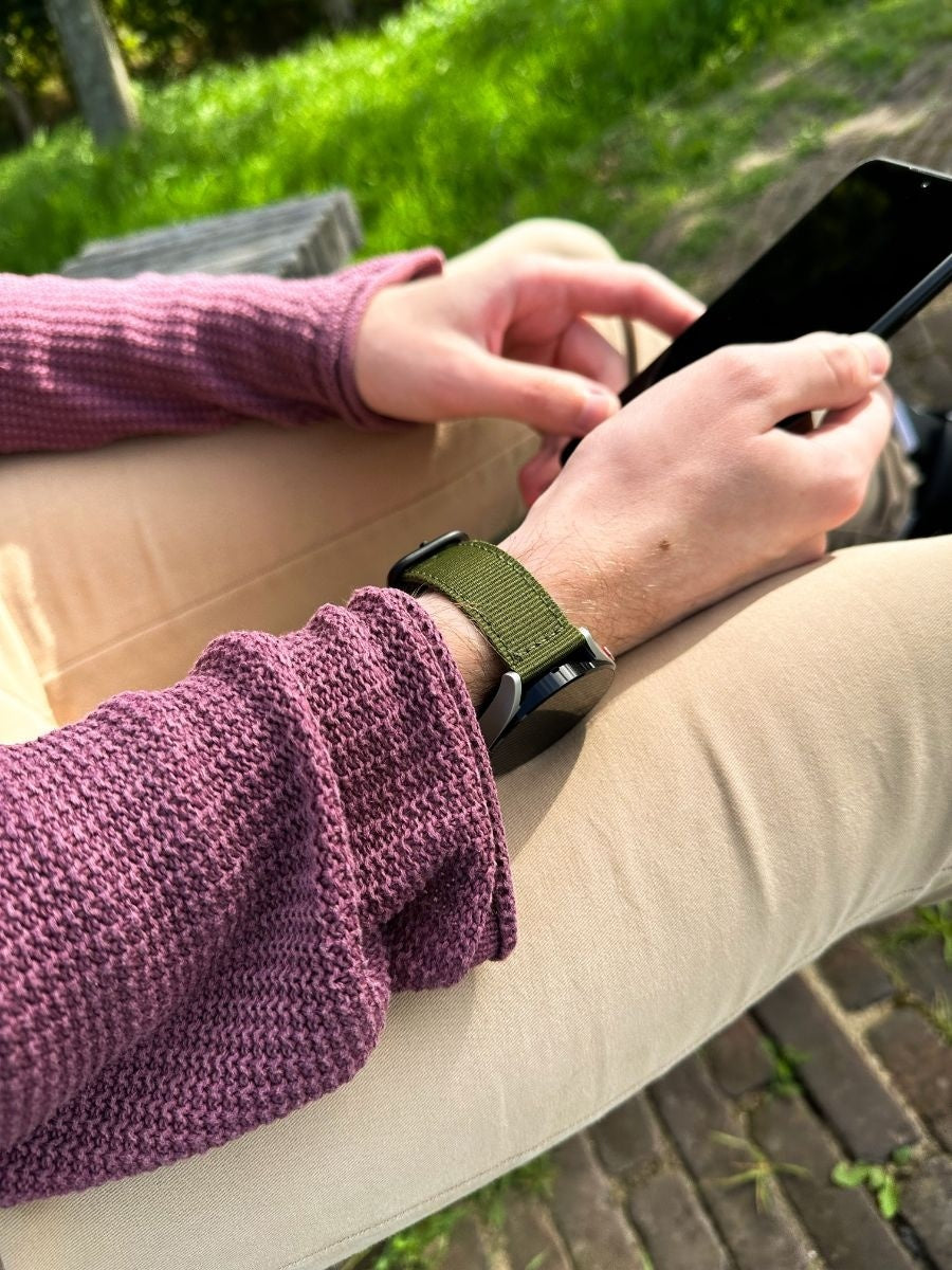 Fossil Gen 4 Explorist (HR) Nylonarmband mit Schnallenverschluss (Grün)