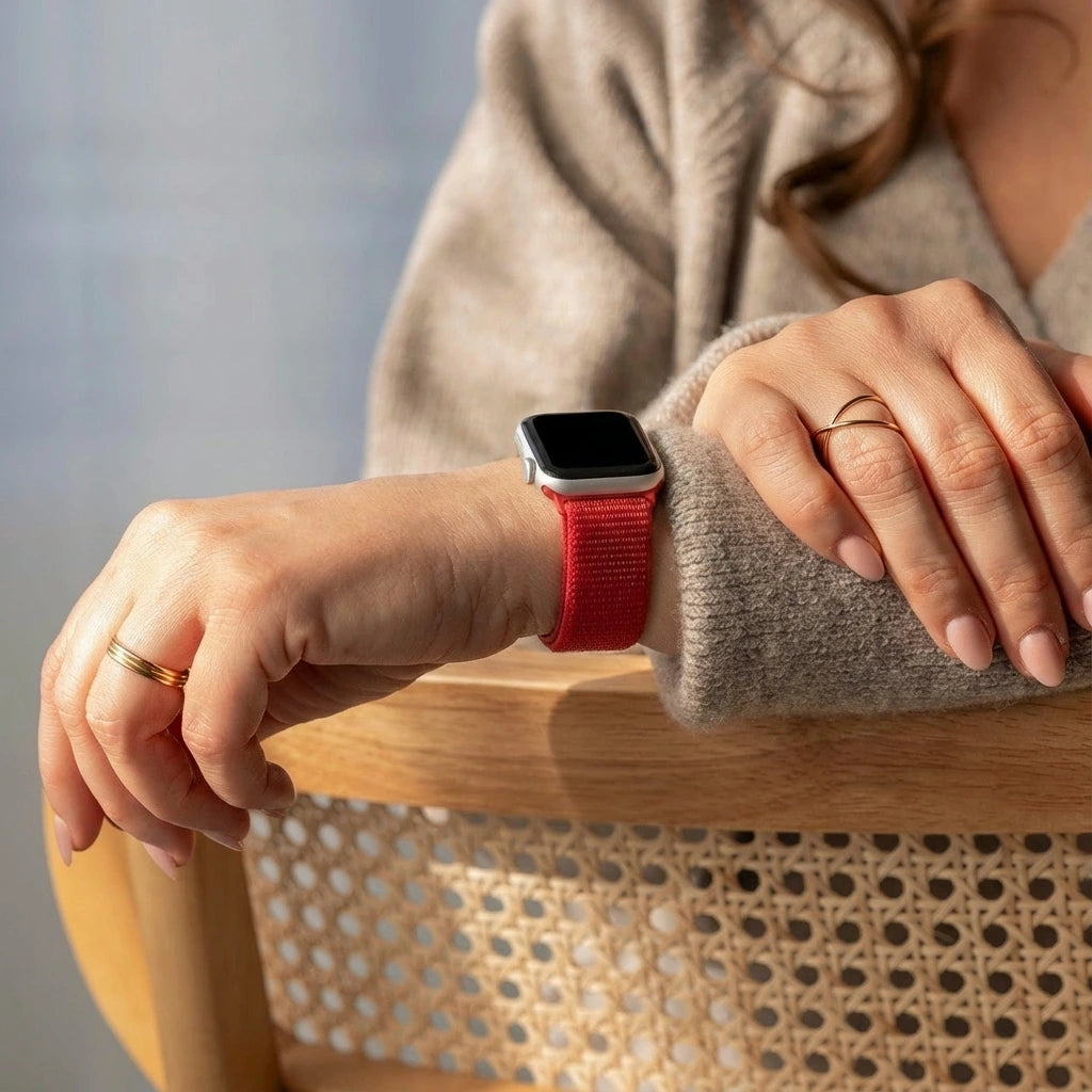 Bandz Apple Watch Nylon Strap 'Classic' (Red)