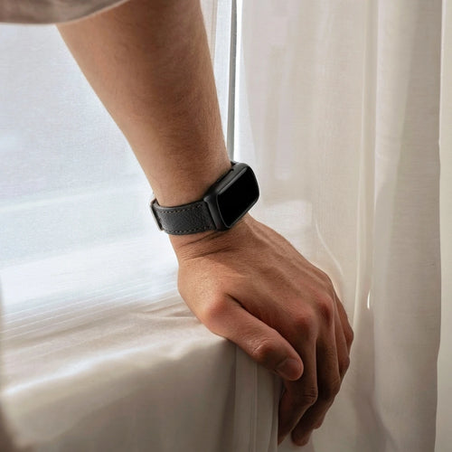 Fitbit Inspire 3 Lederarmband (Schwarz)