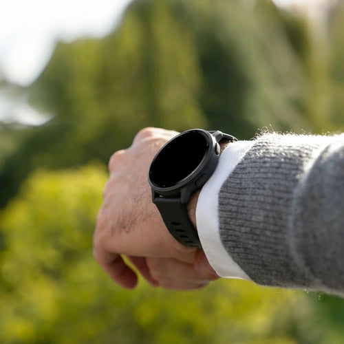 Garmin Vivomove Sport Klassisches Silikonarmband (Schwarz)