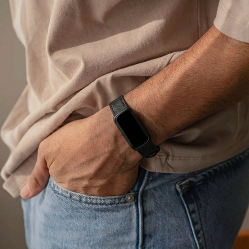 Fitbit Inspire 3 Lederarmband (Schwarz)