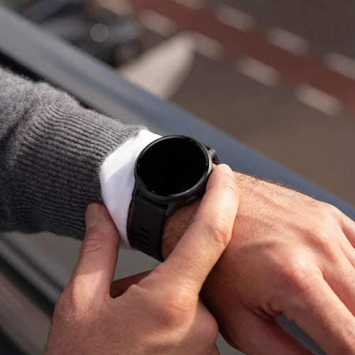 Garmin Vivomove Sport Klassisches Silikonarmband (Schwarz)