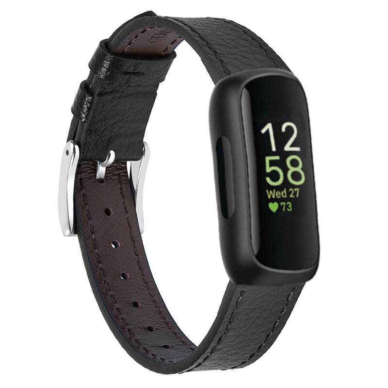 Fitbit Inspire Lederarmband (Schwarz)