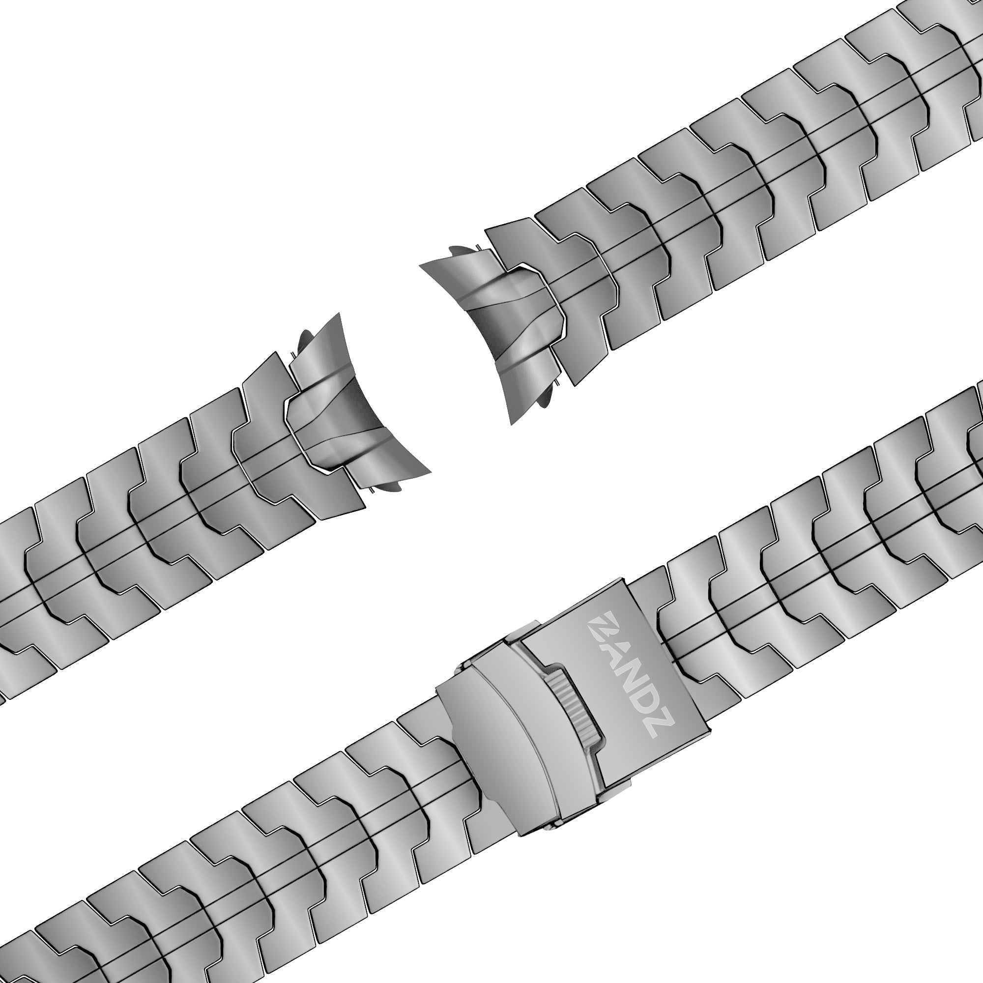 Bandz Samsung Galaxy Watch 6 Classic 43mm Stahlarmband 'Iron' (Silber)