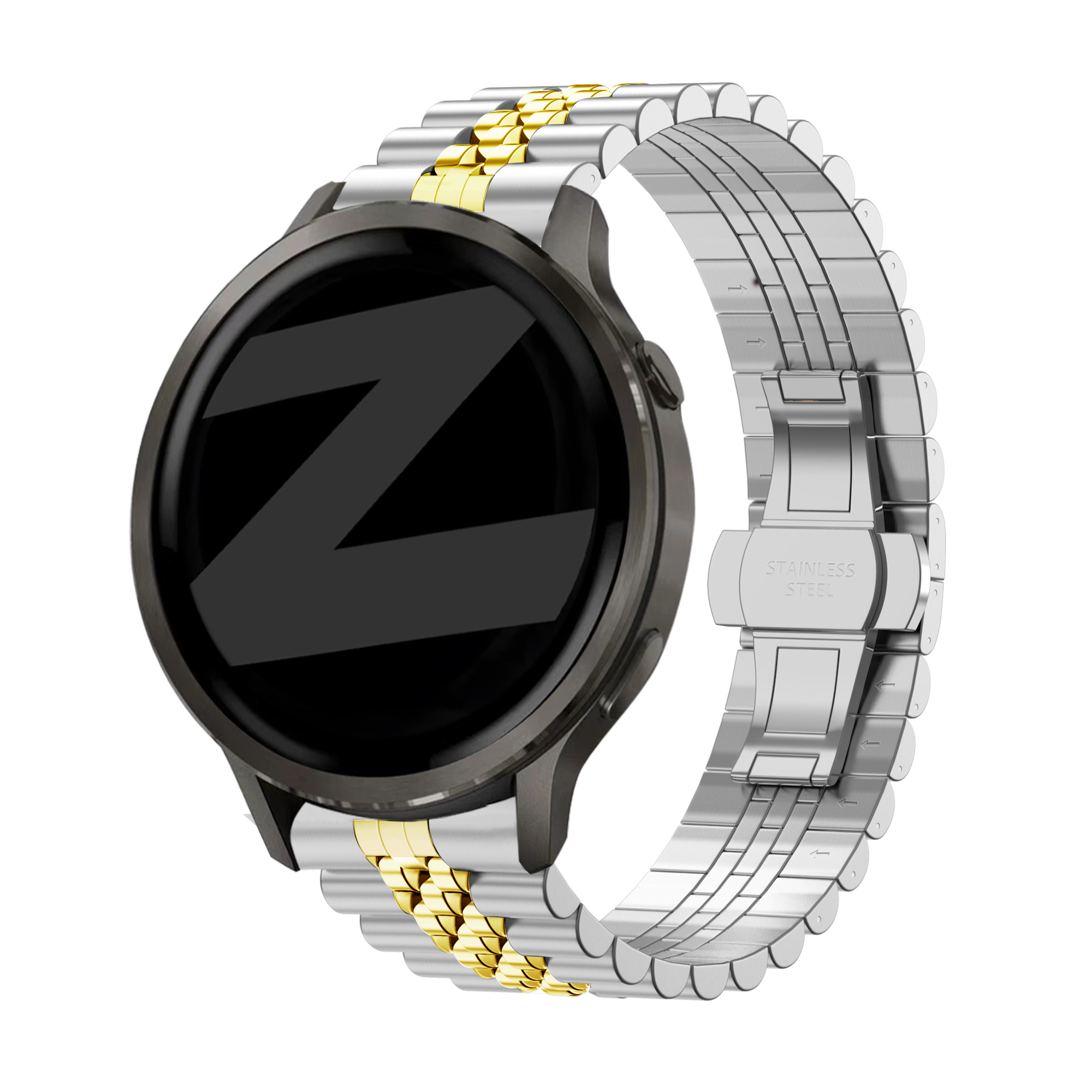 Bandz Garmin Forerunner 255s Stahlarmband 'Jubilee' (Silber/Gold)