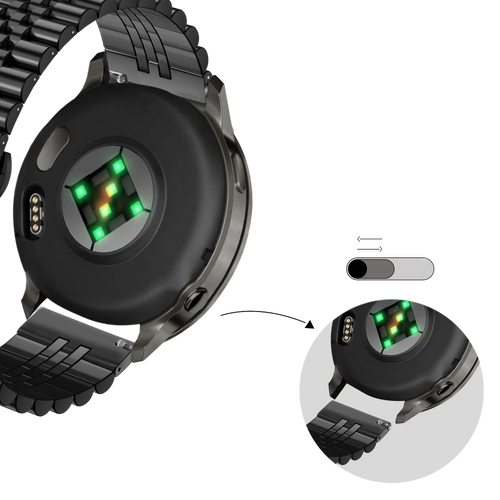 Bandz Garmin Forerunner 265s Stahlarmband 'Jubilee' (Schwarz)