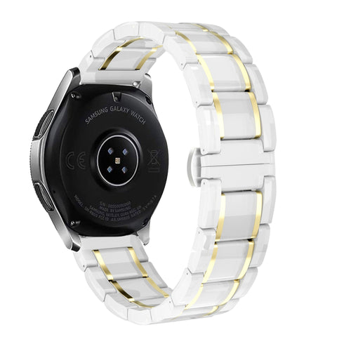 Samsung Galaxy Watch 4 - 44mm Keramik Gliederarmband (Weiß/Gold)