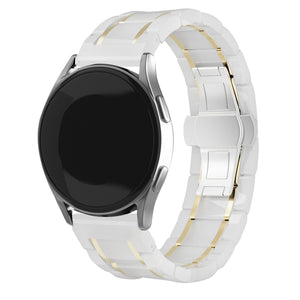 Samsung Galaxy Watch 4 - 44mm Keramik Gliederarmband (Weiß/Gold)