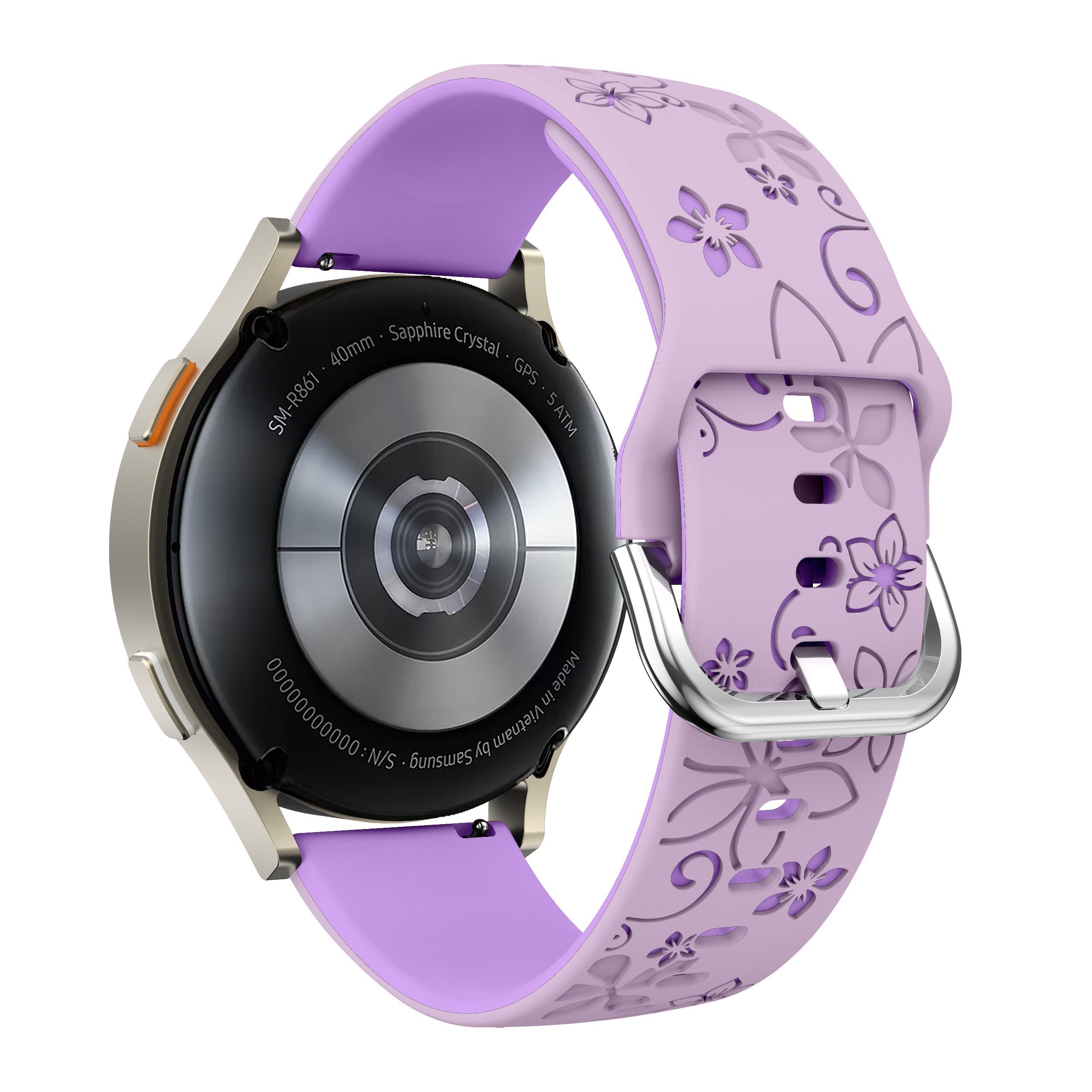 Samsung Galaxy Watch 4 Classic 46mm Flower Silikonarmband (Lavendel/Lila)