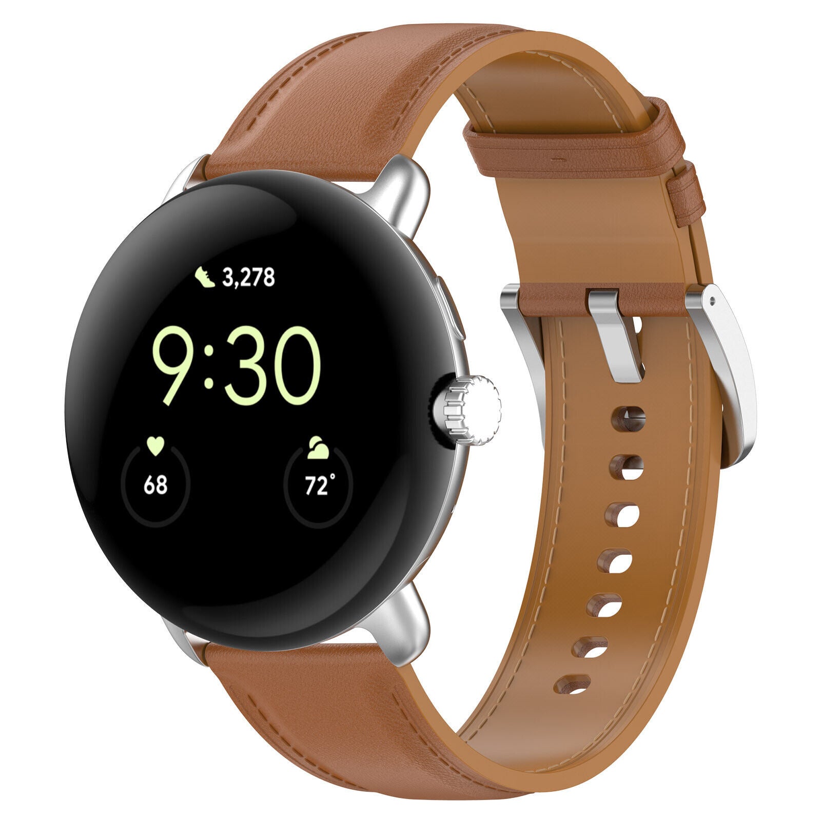Google Pixel Watch 4 - 41mm Lederarmband (Braun)