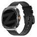 Bandz Samsung Galaxy Watch Ultra Leder Hybrid-Armband mit Schnalle (Schwarz)