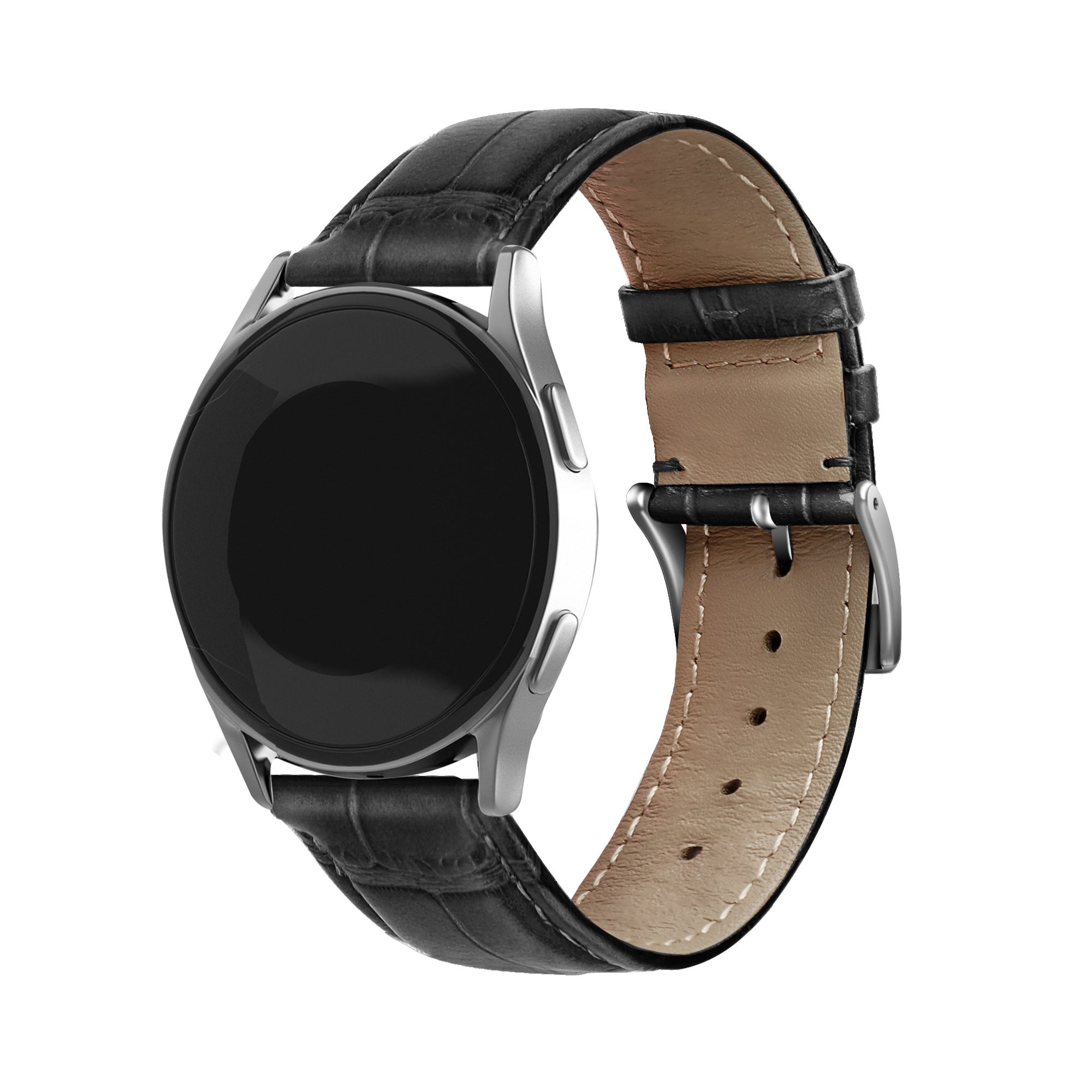 Amazfit Bip U (Pro) Gebürstetes Lederarmband Krokodil (Schwarz)
