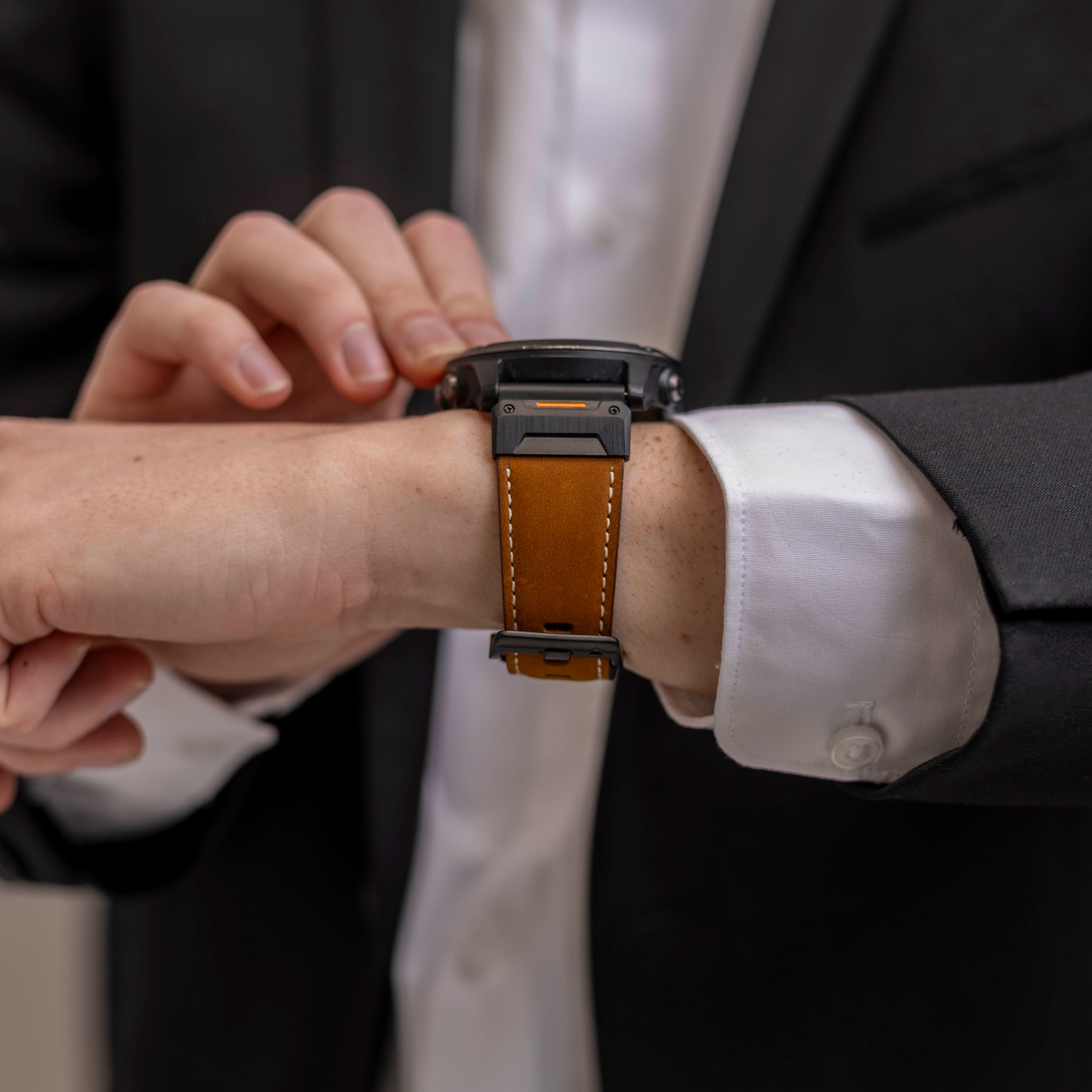 Garmin Quatix 3 / 6x / 7x Solar Echtes Lederarmband (Braun)