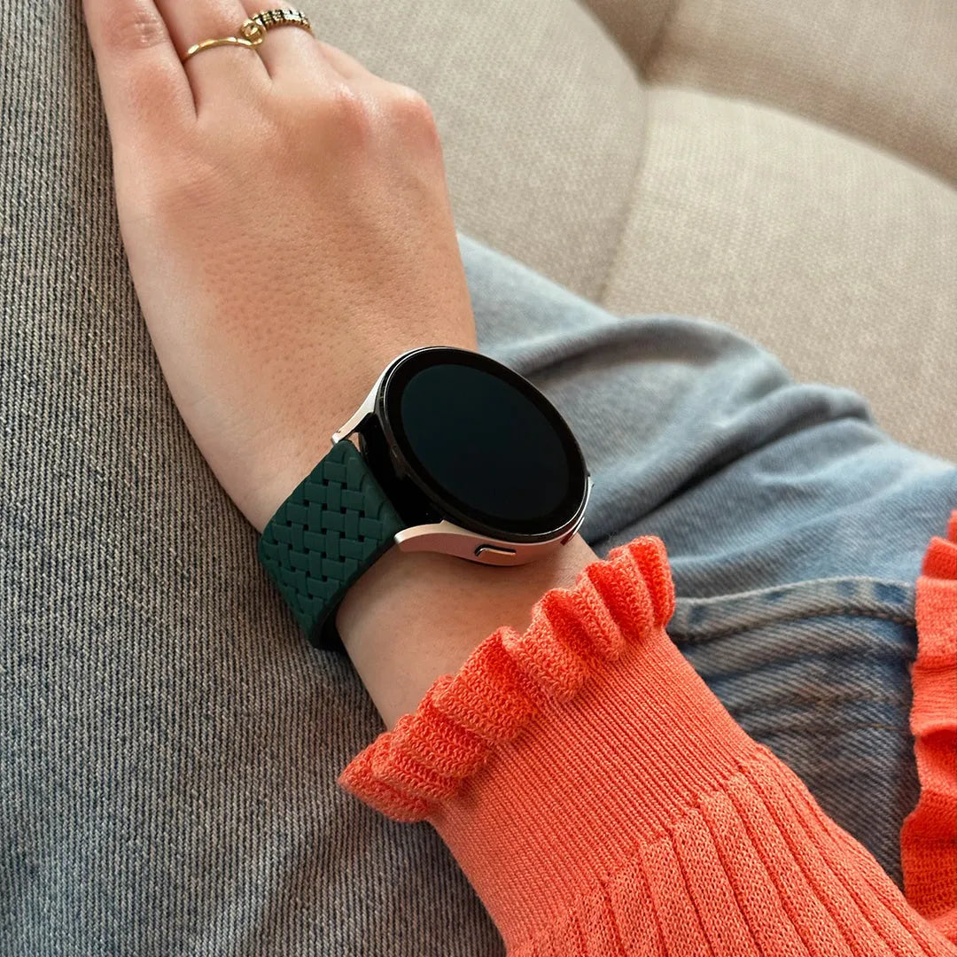 Coros Apex 2 Geflochtenes Silikonarmband (Dunkel Grün)