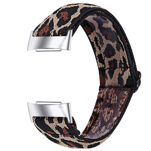 Fitbit Charge 6 Elastisches Armband (Leopard)