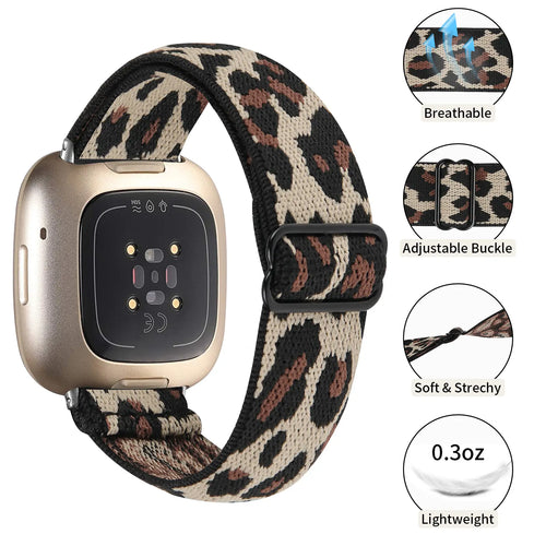 Fitbit Sense 2 Elastisches Armband (Leopard)