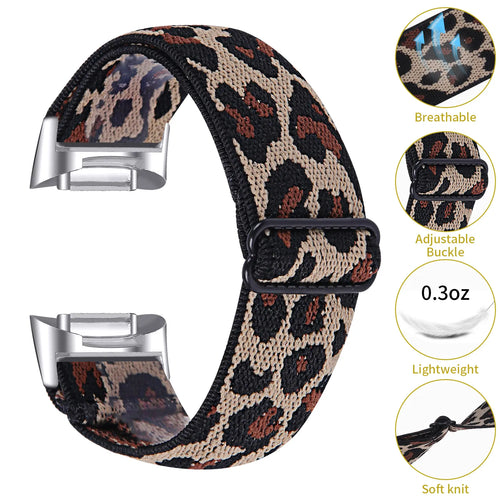 Fitbit Charge 5 Elastisches Armband (Leopard)