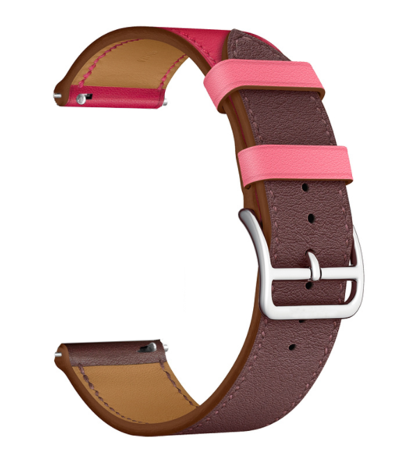 Amazfit GTR Mini Leather Duo Strap (Bright Pink/Dark Brown)