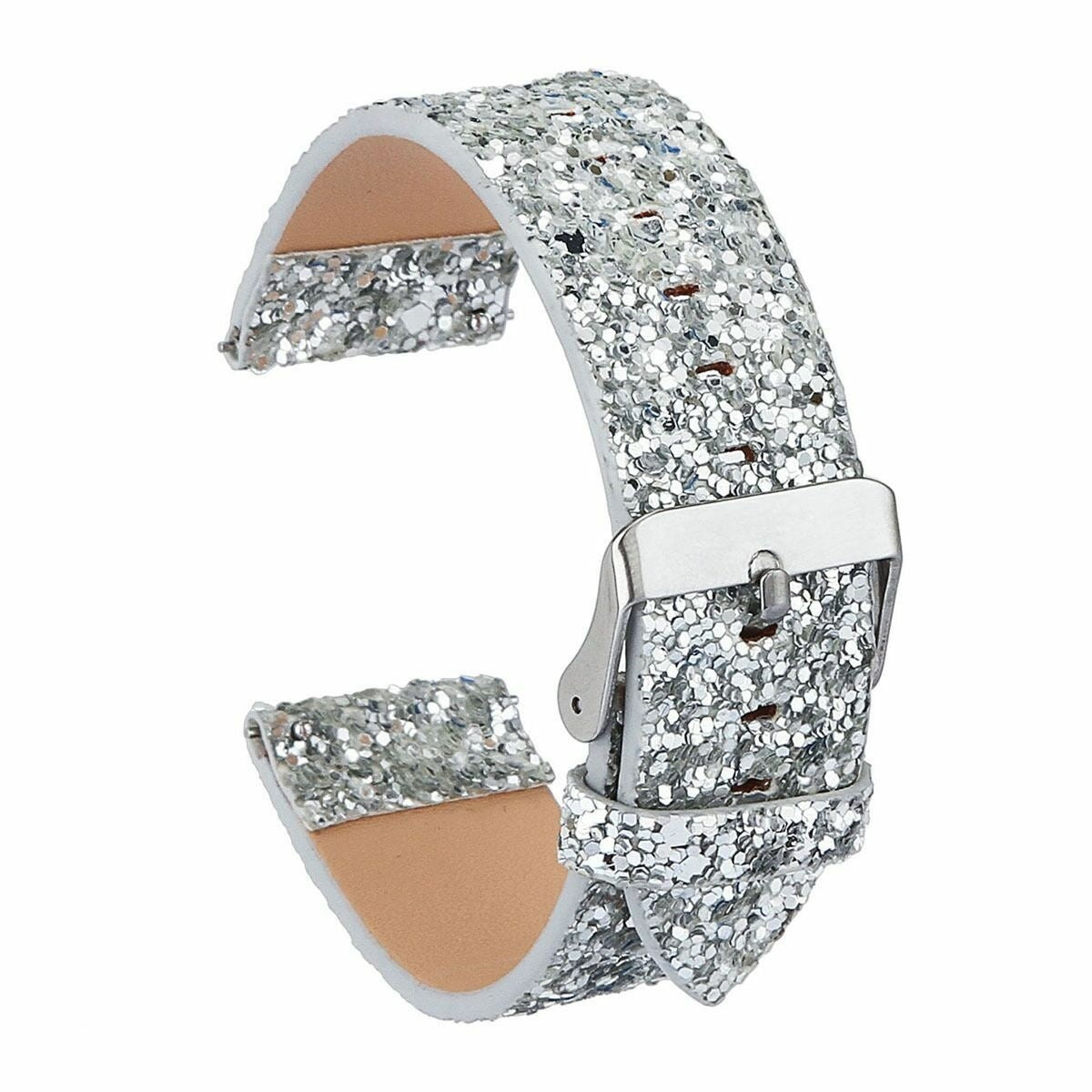 Coros Apex 2 Glitzerndes Lederarmband (Silber)