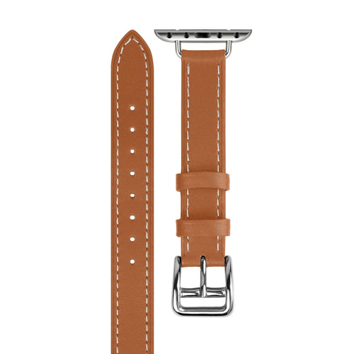Apple Watch Double Tour Lederarmband (Hellbraun)