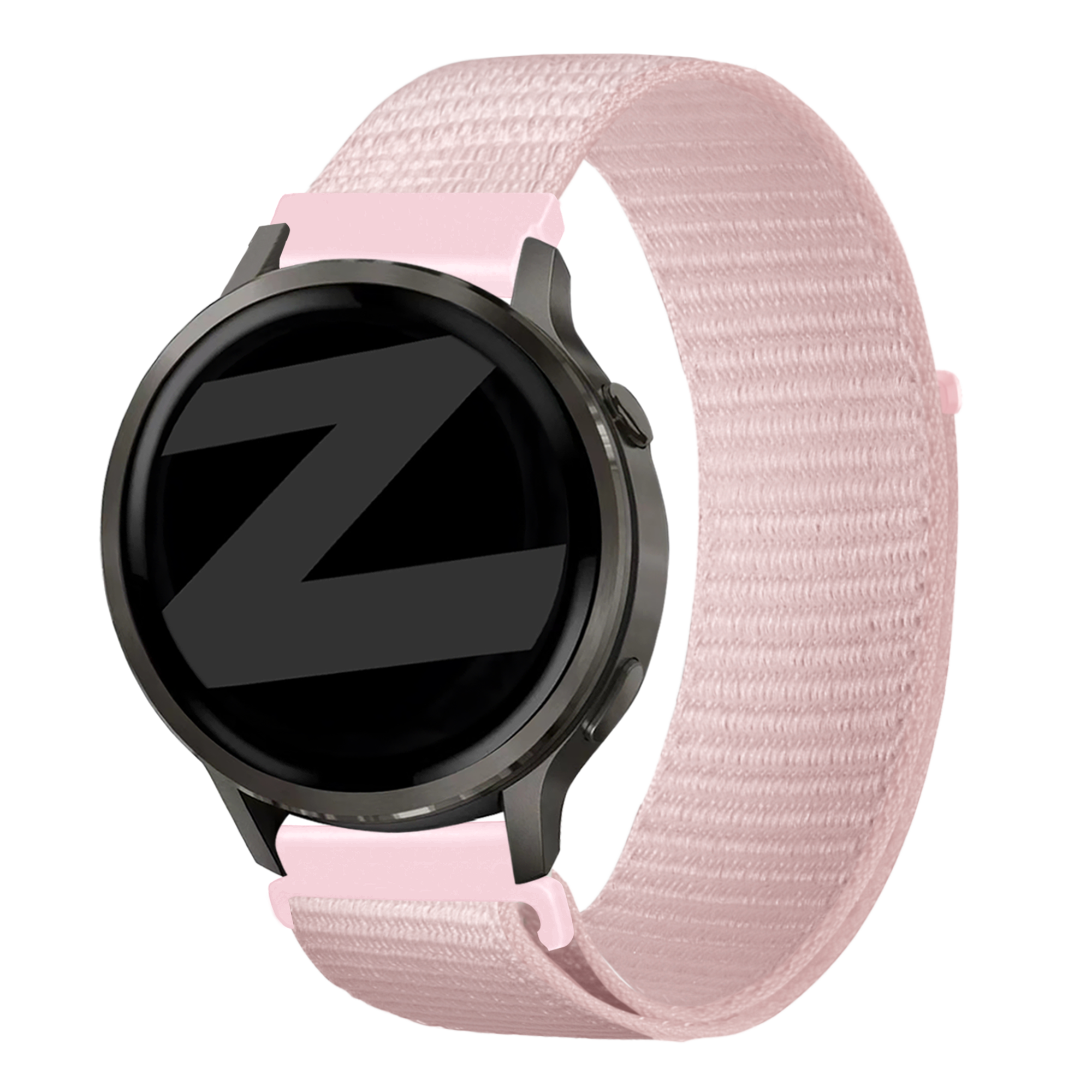 Bandz Garmin Forerunner 570 - 42mm Nylon Loop Armband (Hell Rosa)
