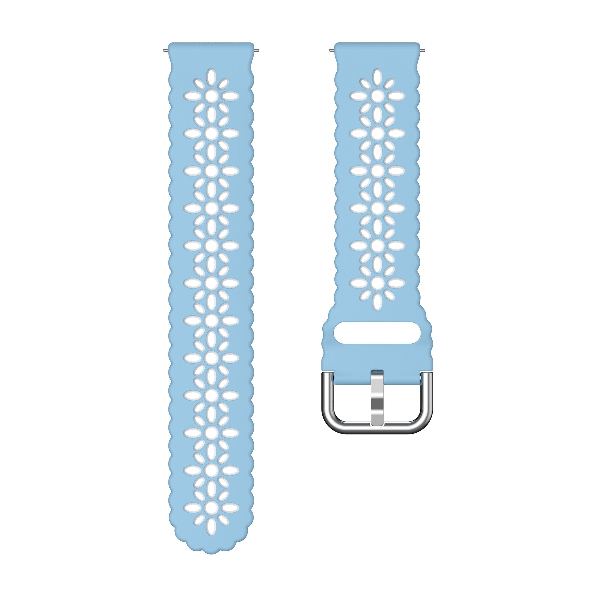 Withings ScanWatch Nova Patterned Silicone Strap (Light Blue/White)