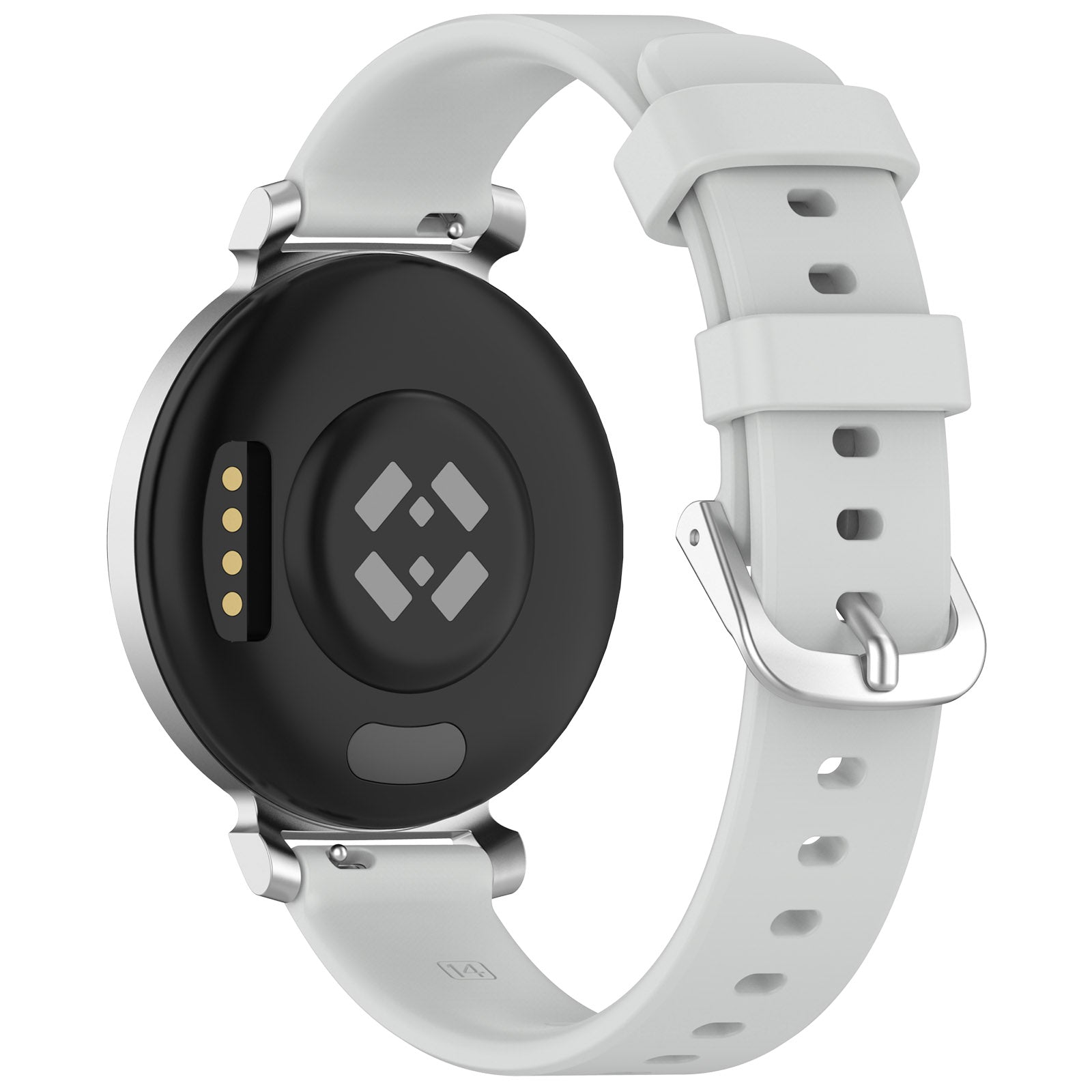 Pebble Round 2 - 14mm Klassisches Silikonarmband (Hellgrau)