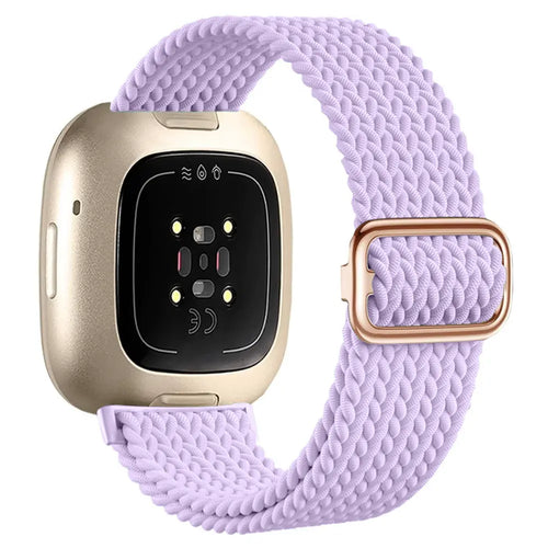 Fitbit Versa 3 verstellbares gewebtes Armband (Hell Lila)