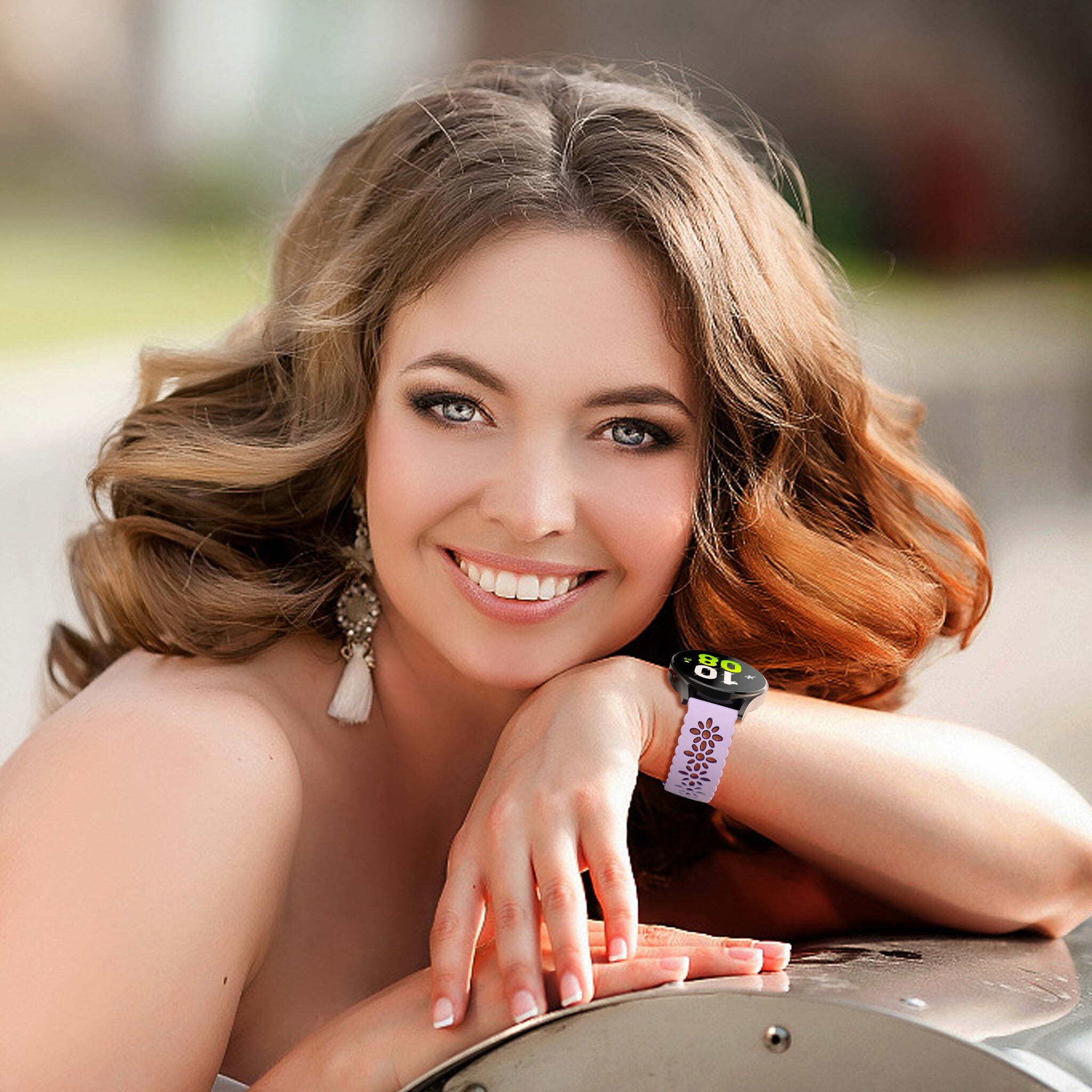 Amazfit GTS 4 Gemustertes Silikonarmband (Flieder/Lila)