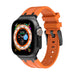 Apple Watch Luxus Liquid Silikonarmband (Orange mit Schwarz)