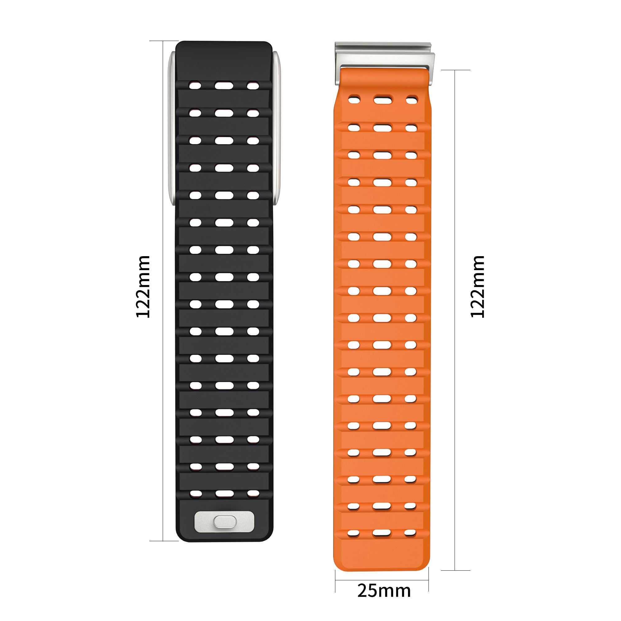 Whoop 5.0 Magnetic Silicone Strap (Black/Orange)