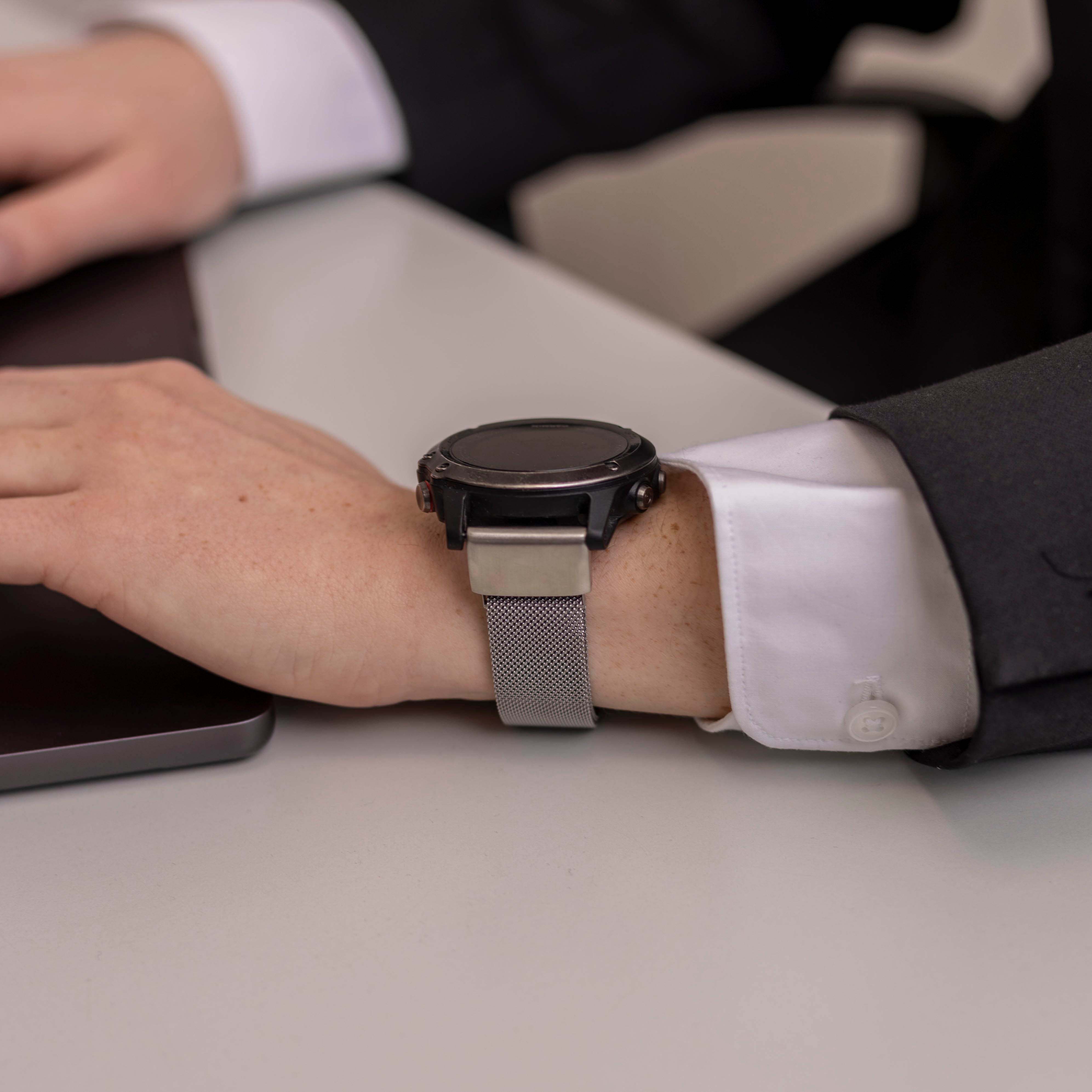 Garmin Quatix 3 / 6x / 7x Solar Milanese Strap (Silver)