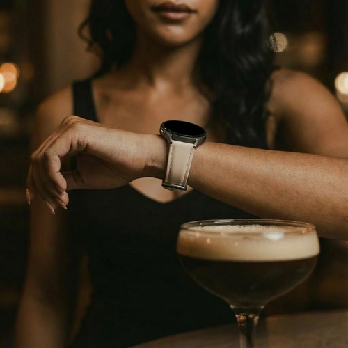 Amazfit Bip 3 (Pro) Slimfit Lederarmband (Milk Tea)