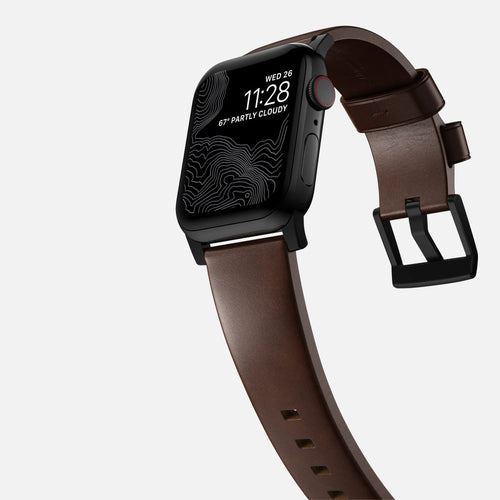 Nomad Modern Apple Watch Lederarmband (Braun/Schwarz)