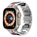 Apple Watch Steel Iron Strap (Silver/Red)